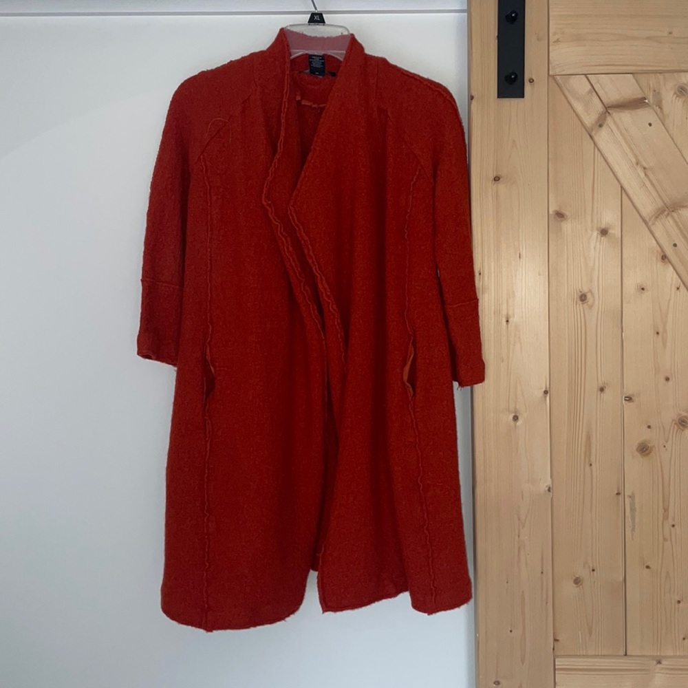 Tahari burnt orange heavy wool-like material size m guc